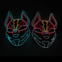 luminous led mask cosplay party supplies neon light decor video game fox mask for halloween carnival decoration