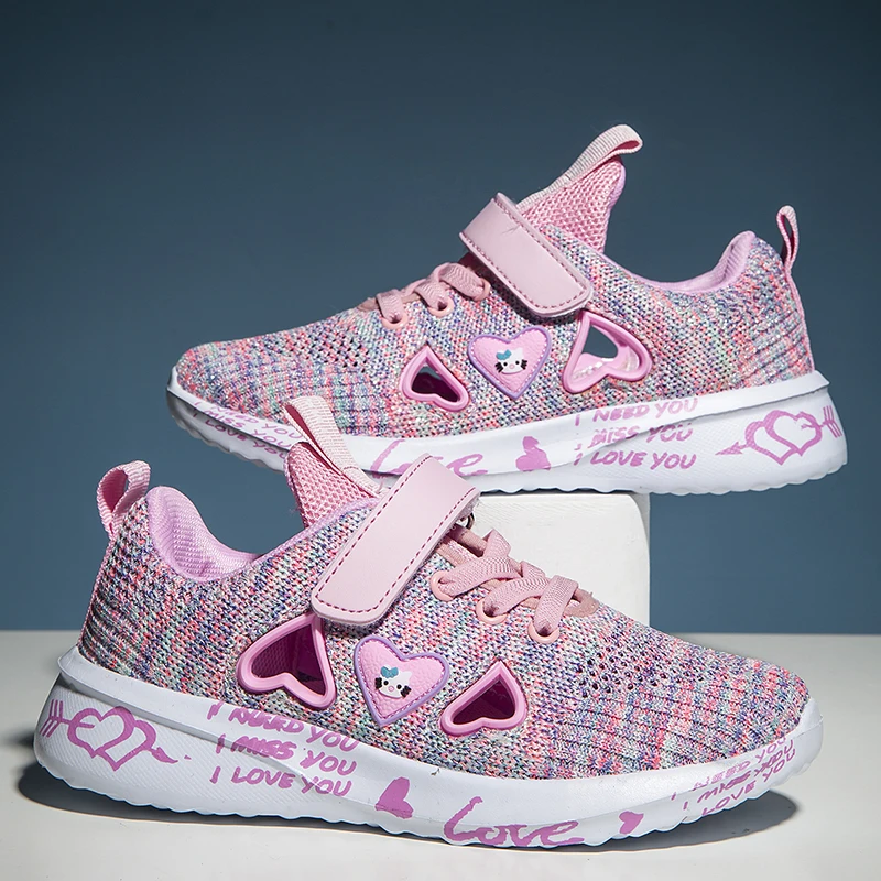 

Girls Casual Shoes Light Mesh Sneakers Kids Summer Children Autumn Tenis Cute Sport Cartoon Female Running Sock Footwear