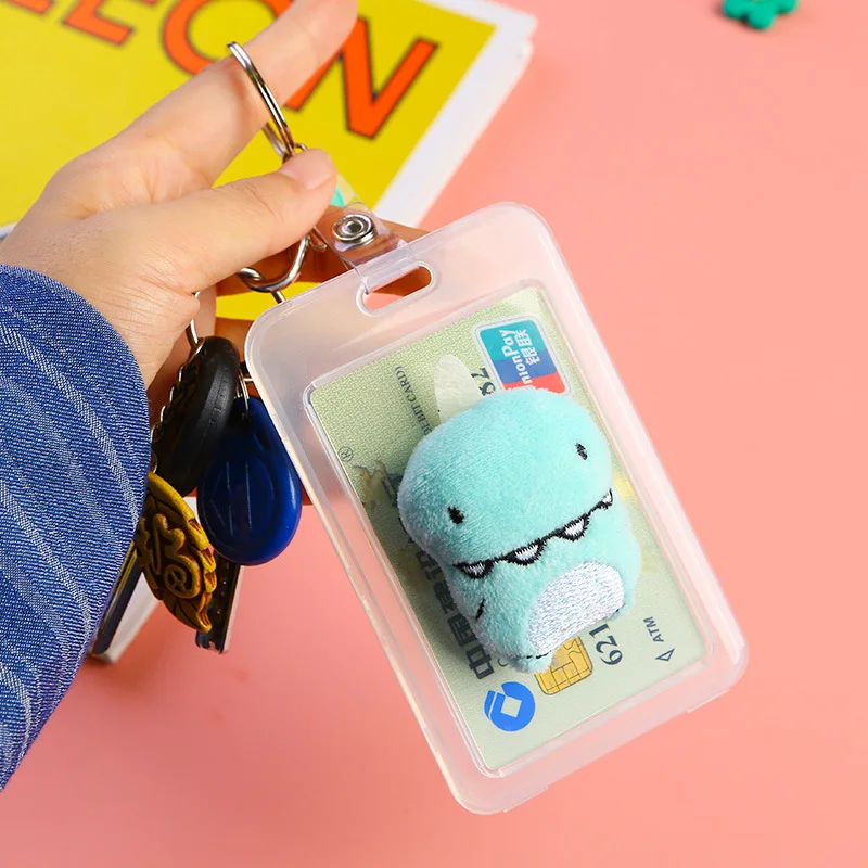 DIY пластиковый прозрачный ID держатель для карт милый мультфильм плюшевые значки