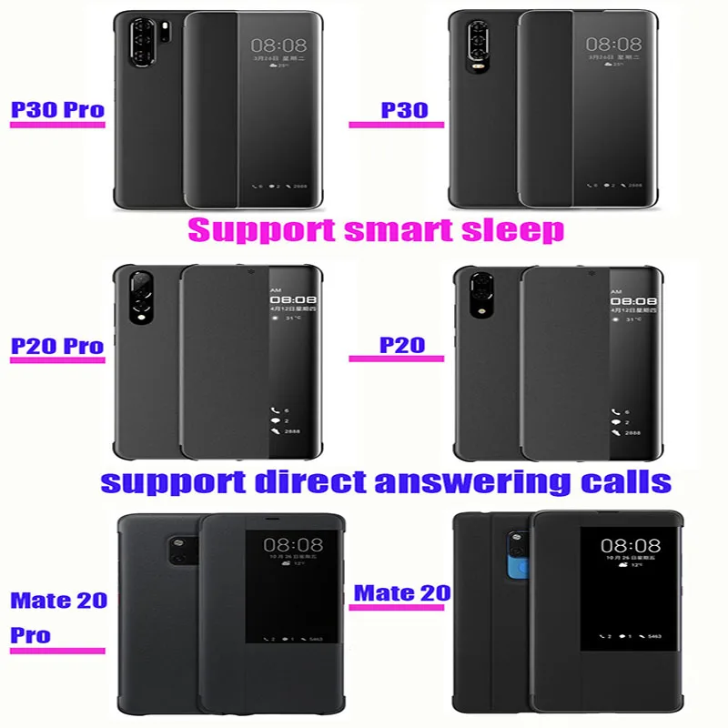 Роскошный умный чехол для телефона huawei p30 pro p20 lite mate 20 lite pro откидная крышка защитный чехол для huawei p30 Pro p20 lite чехол