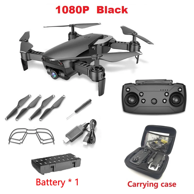 LAUMOX M69G FPV Дрон с камерой 4K HD Дрон широкоугольный WiFi складной селфи Дрон оптический поток RC Квадрокоптер Vs E58 M69 Дрон - Цвет: 1080MP Black 1B CB