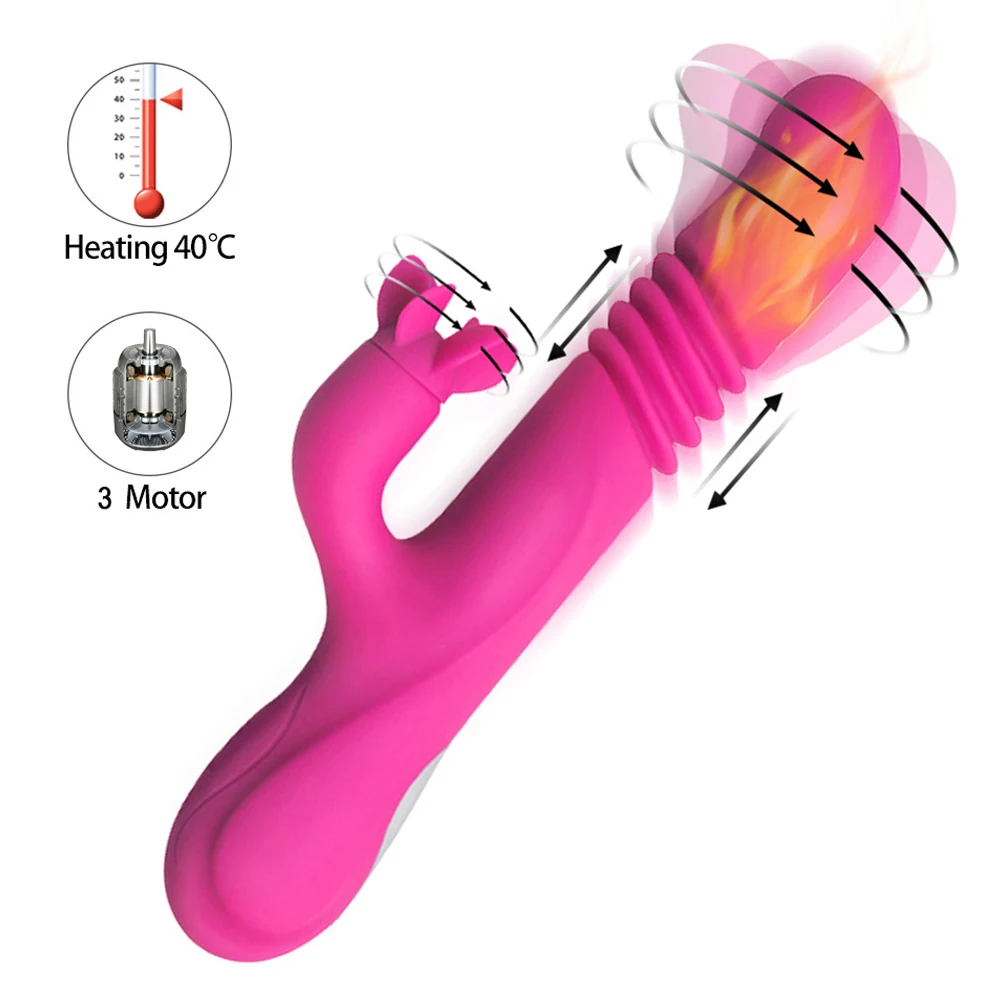 Нагревательный телескопический вибратор с вращением вверх и вниз 20 скоростей