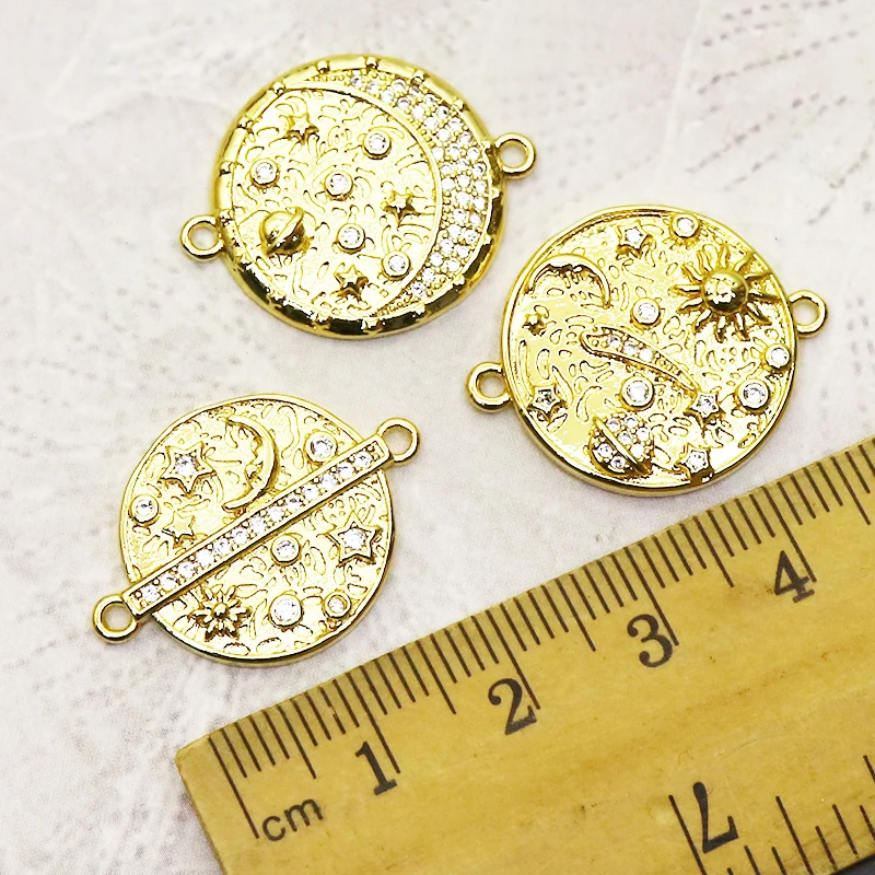 

20 Pcs Round pendant Asteroid zircon pendant accessories for necklace making Jewelry chain Fashion eyes jewelry pendant 7225