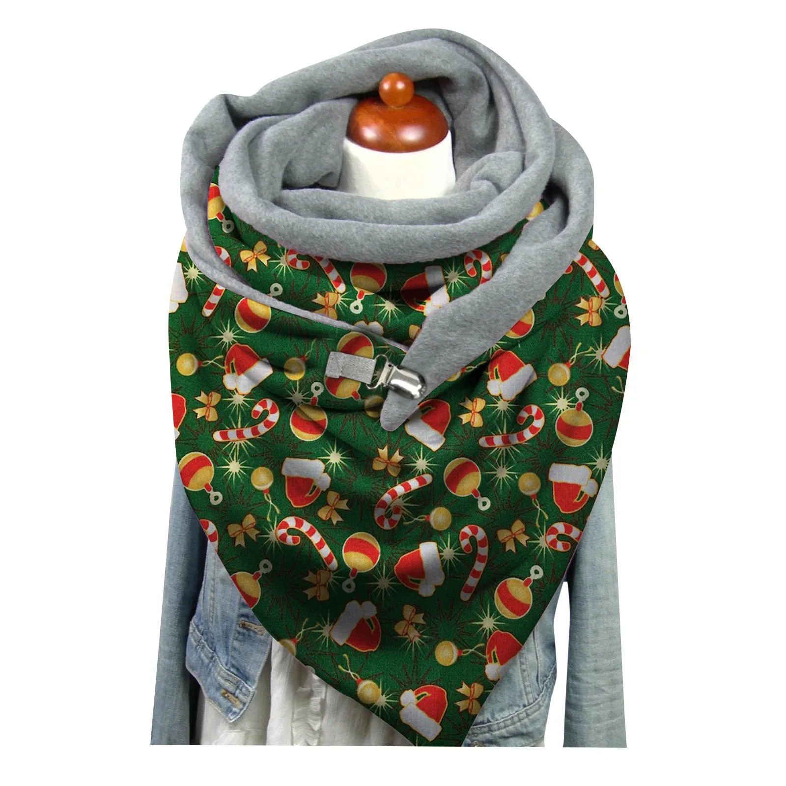 Женские шарфы 2021 Модный зимний шарф для женщин Рождественский лось снежинка