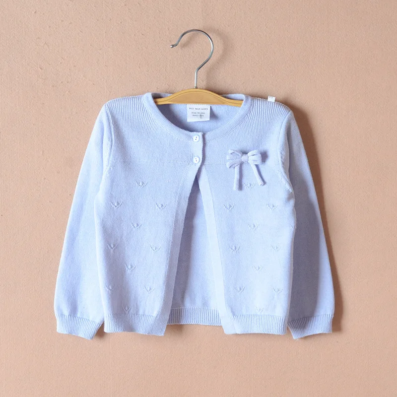 2021 Весенняя белая верхняя одежда для девочек 100% хлопковые свитер кардиган