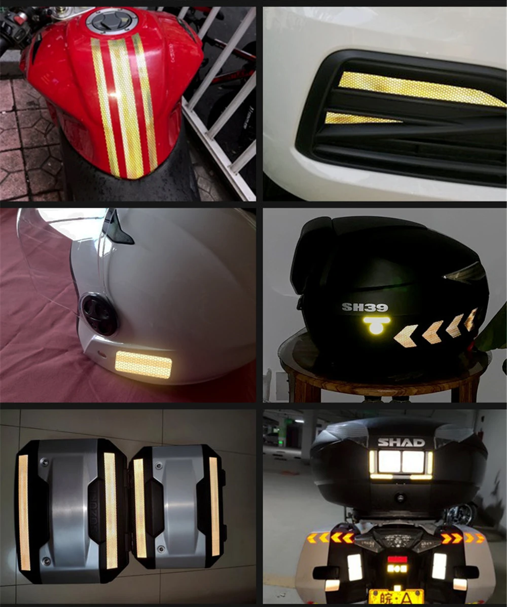 3 м черная лента светоотражающая Стикеры алмаз Класс клей Безопасность Mark