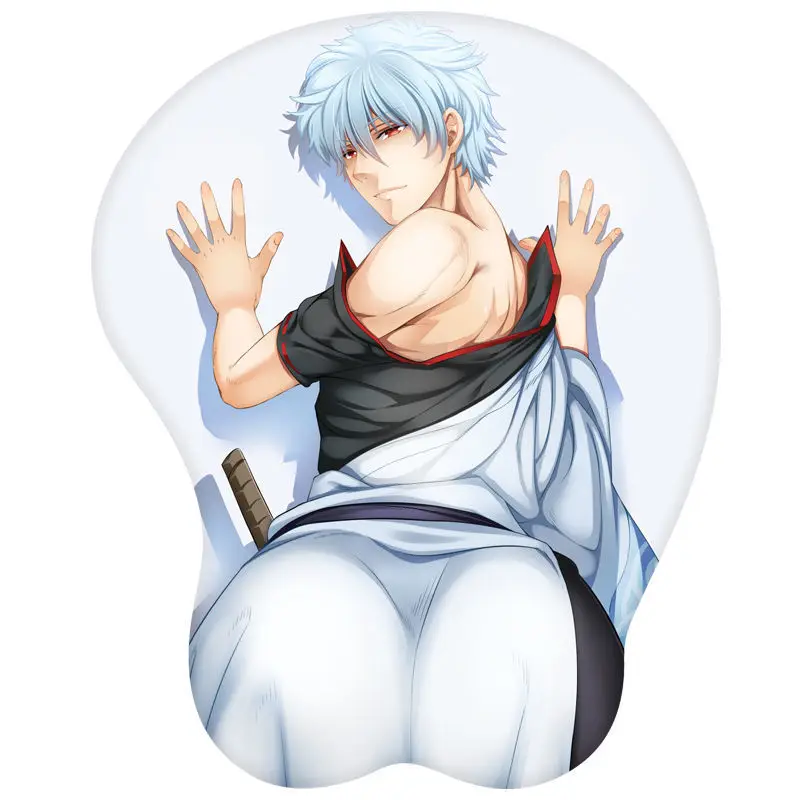 

anime GINTAMA Sakata Gintoki Sexy Beauty Cosplay Silicone 3D Mouse Pad Lycra Fabric Wristbands Cartoon Creative Mouse Pad