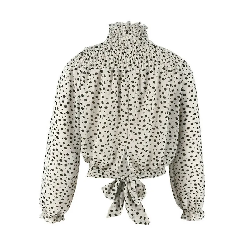 Женская шифоновая блузка с длинным рукавом принтом | одежда