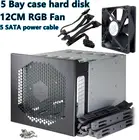 5-Bay 5 дюймов 3 X Катушки для оптических дисков SATA SAS HDD, стеллажный кронштейн, лоток для жесткого диска, адаптер Caddy, конвертер с вентилятором