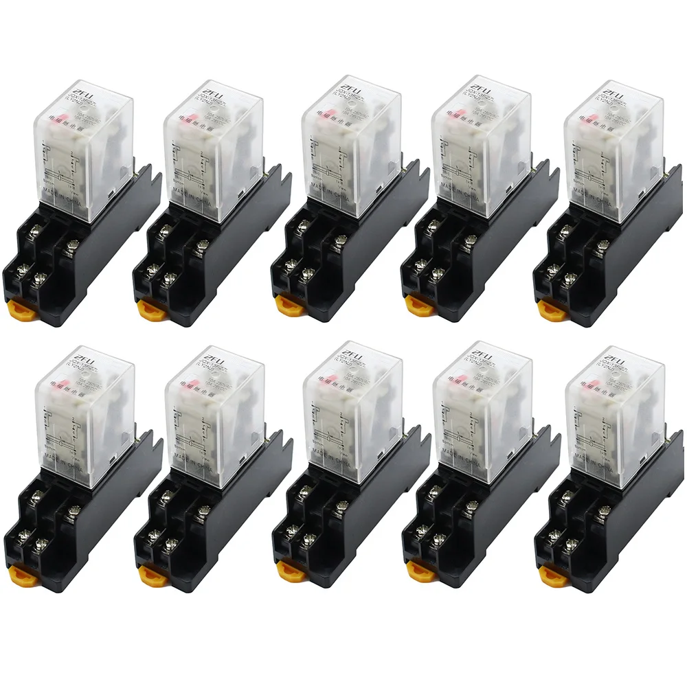 Высокое качество (DC12V 24V 36V ) (AC 110V A220V AC380V)10A 8PIN катушки Мощность реле DPDT ZFU LY2NJ HH62P HHC68A