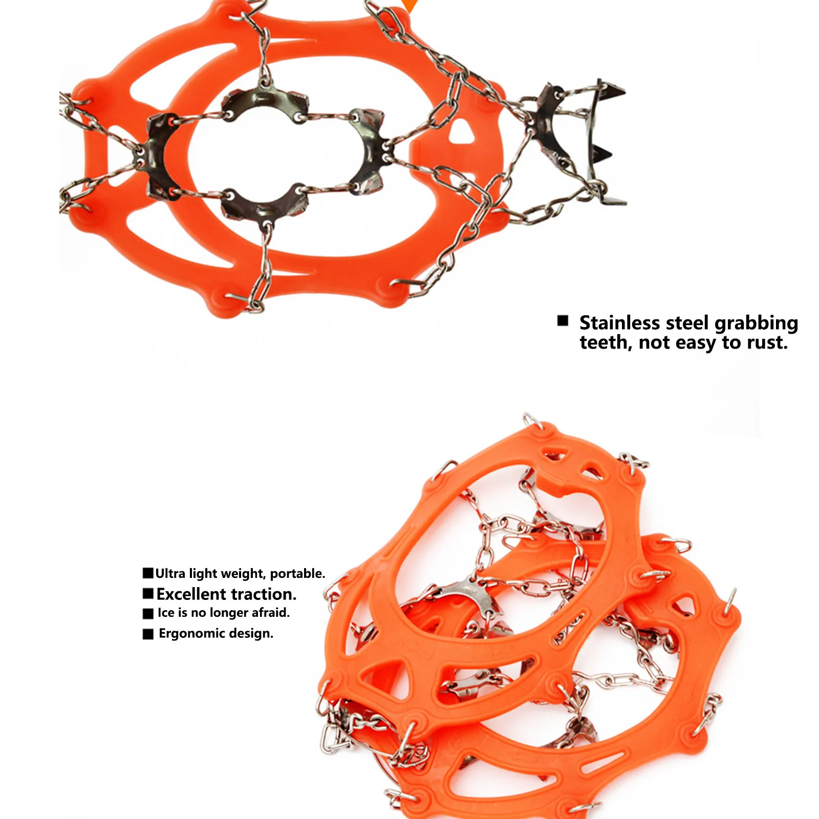 

1 Pair Outdoor Climbing Crampons Stainless Steel Winter Walk Snowing Crampons 13 Tooth Crampons For Mountaineering Ice Climbing