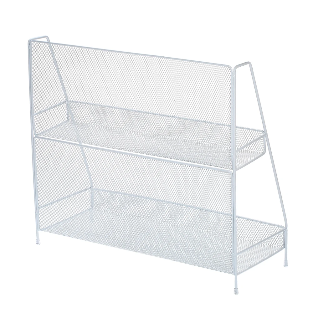 2 слоя корзина для хранения Организатор металлическая сетка органайзер Ванная