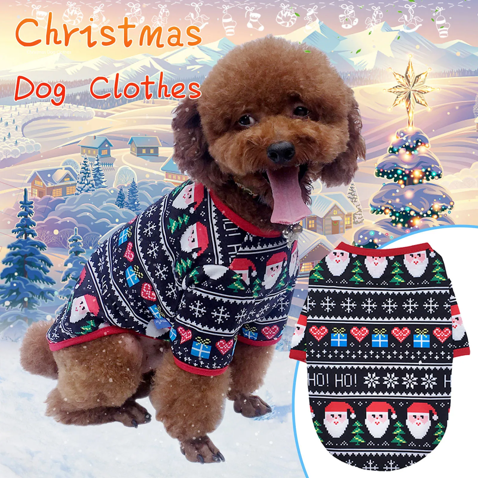 2020 НОВАЯ РОЖДЕСТВЕНСКАЯ Одежда для животных собака пижамы комбинезон