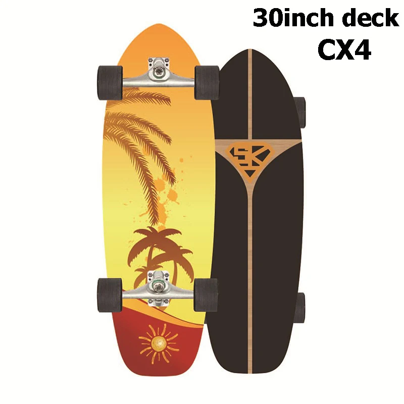 

30'' Sport Surf Skate Board 7-Tier Maple Deck CX4 Truck Surfskate Complete Ready To Ride Outdoor Carving Pumping Surf Skateboard