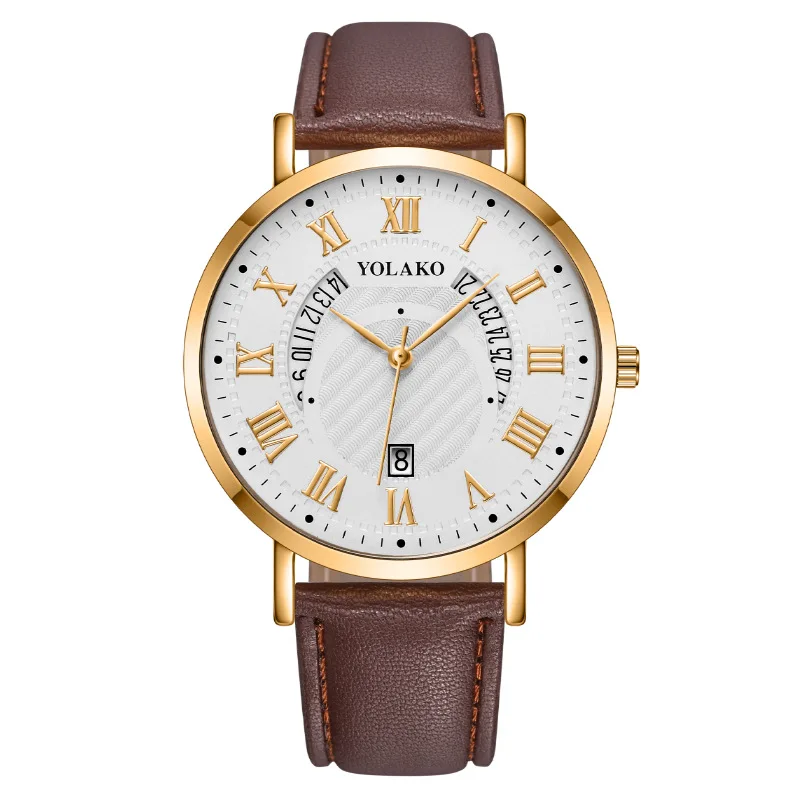 

New Mens Business Wrist Watch Casual Black Leather Strap Roman Numerals Date Mens Quartz Watch men's Digital Wrist Watches Dress