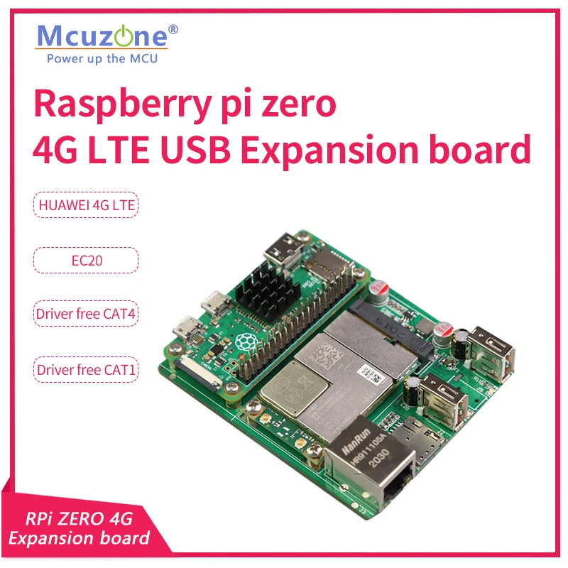 

Raspberry Pi Zero 4G LTE expansion board, USB Hub Ethernet EG25 ME909 OpenWrt Remote control data collection soft router gateway
