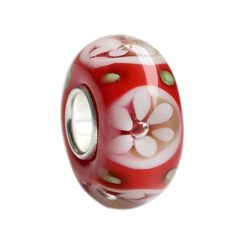 Стеклянные бусины-шармы для браслета серебро 925 пробы | Украшения и аксессуары