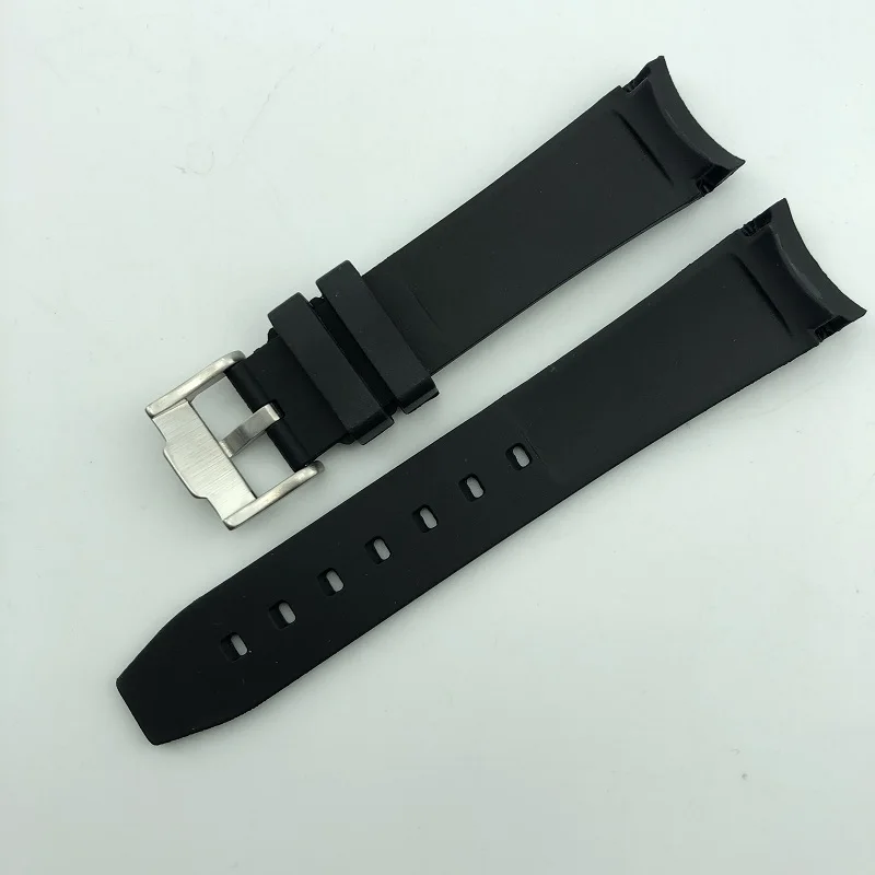 Изогнутый конец 20 мм резиновый силиконовый ремешок для часов различных