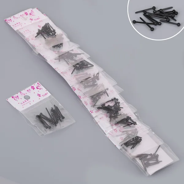 Антиаллергенные пластиковые серьги-гвоздики 100 шт./упак. 10 упаковок прозрачные