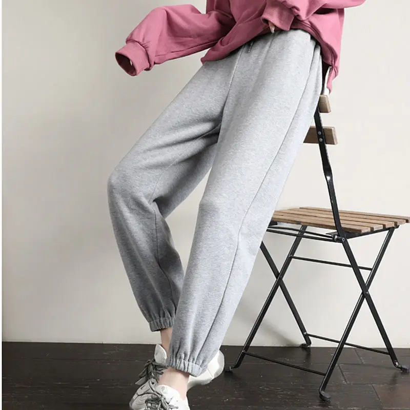 

Plush Women's Autumn And Winter Warm Loose Pants New Slim And Versatile Harem Pants Casual Warm Trousers