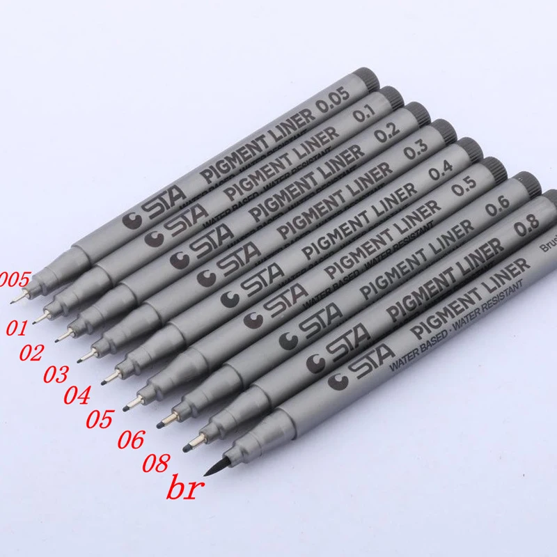

high quality Sketch comics Art Marker Pen Needle Pigment Liner waterproof Based Drawing Handwriting School office stationery