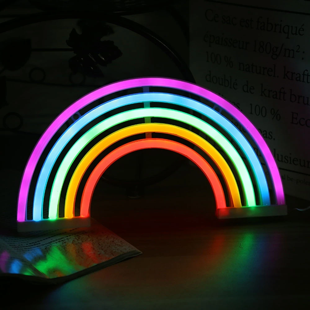 

Led Neon Light LED Rainbow Neon Night Light Bedroom Decoration Rainbow Hanging Night Lamp Home Party Holiday Decor Kids Gift