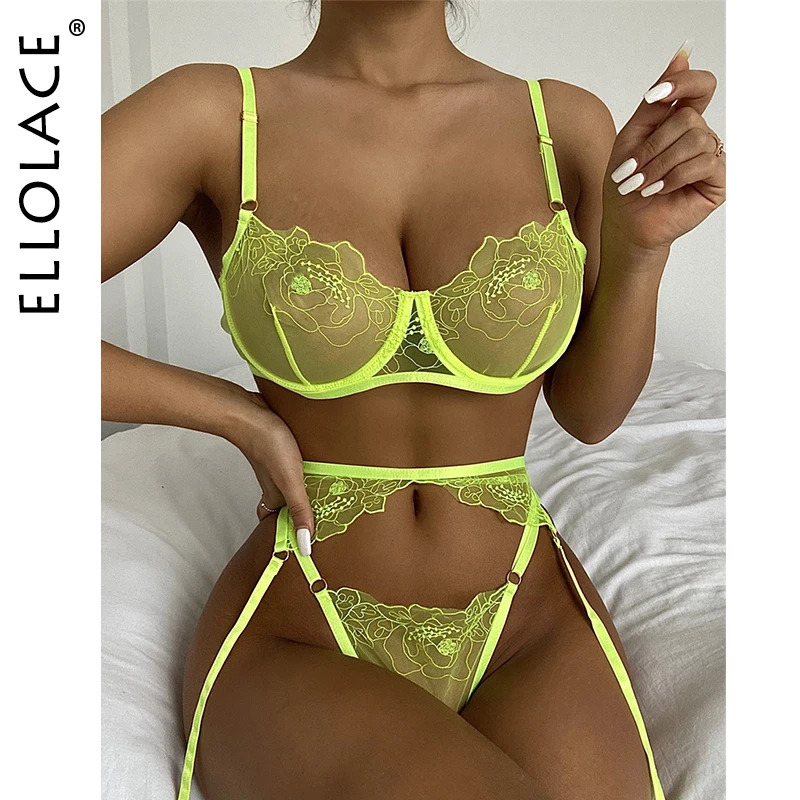 Ellolace Neon Kiss белье чувственное женское нижнее 3 предмета эротический Кружевной