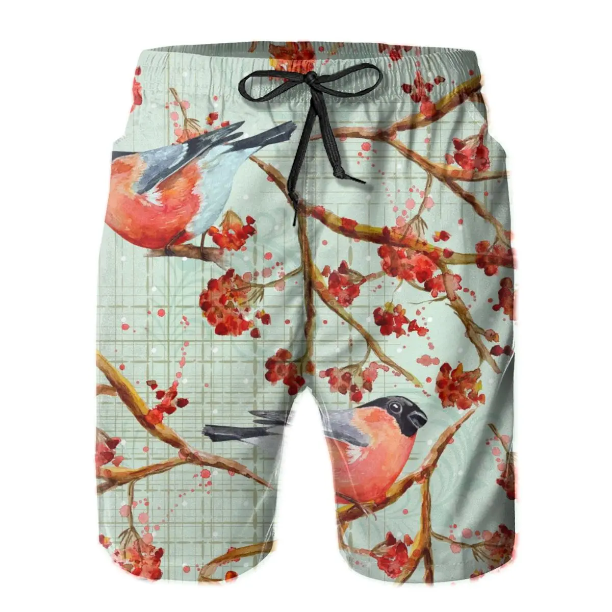 

Vintage Winter Birds On Tree Quick Dry Swimming Shorts For Men Swimwear Man Swimsuit Swim Trunks Summer Bathing Beach Wear