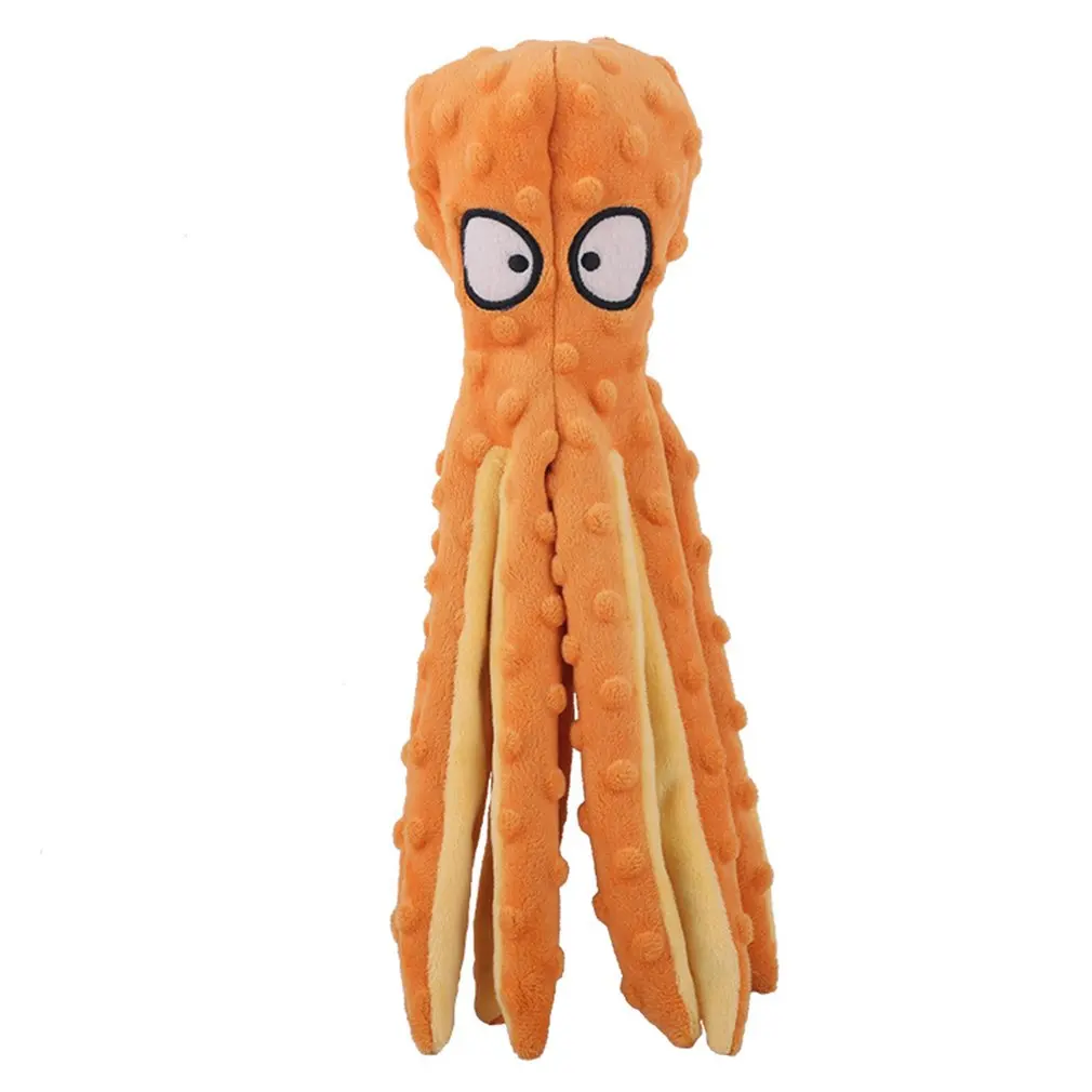 

8 Legs Octopus Puzzle Soft Stuffed Plush Dog Toy Outdoor Play Interactive Squeaky Dog Toy Siren Sounding Paper Chewing Tooth Toy