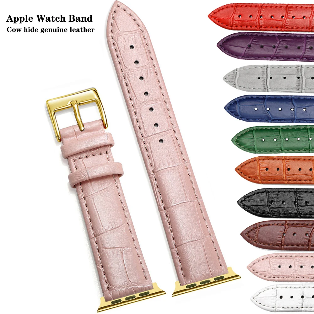 Apple Watch Band Luxury Leather iWatch Watchband for  Series 5/3 Sport Bracelet 42mm 38mm Strap For iwatch 6 4 SE Band