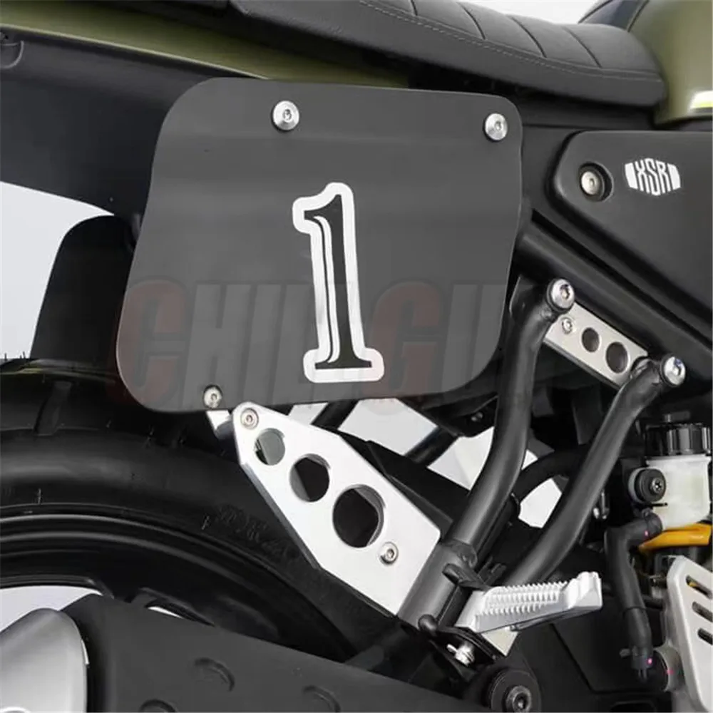 Аксессуары для мотоциклов Cafe Racer Flat BODY SAMPING SIDE NO. Номерной знак Черный YAMAHA XSR155 XSR 155