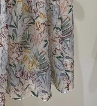 

2021 Summer New French Ruffled Jungle Flower Print Thin Irregular Skirt
