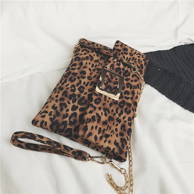 Envelope Clutches Crossbody-Bag Shoulder Handbag Leopard Vintage Chain Messenger Women | Багаж и сумки