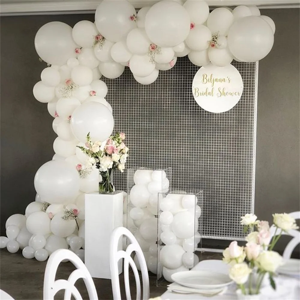 

98pcs White Latex Balloon Garland Arch Kit Wedding Party Supplies Birthday Valentine's Day Decoration