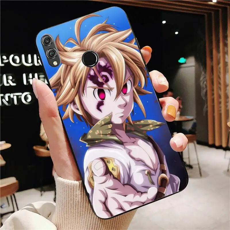 

FHNBLJ Seven Deadly Sins Meliodas Soft black Phone Case for Huawei Honor8X 8A 9 10 20 Lite 10i 20i 7A 7C P20 30 40 Lite