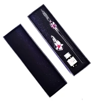 new vintage handmade kawaii and cute art elegant crystal floral glass dip pen sign ink pens gift