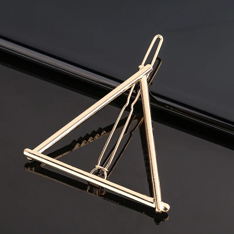 

Metal Geometric Hair Clip Round Triangle BarrettesClaws Women Girls Fashion Hair Gifts hair styling tools hair accessories