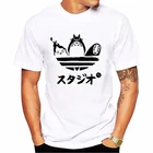 Футболка мужская в стиле Харадзюку, милая рубашка с рисунком Тоторо, студийная одежда, Аниме Топ, Миядзаки Хаяо