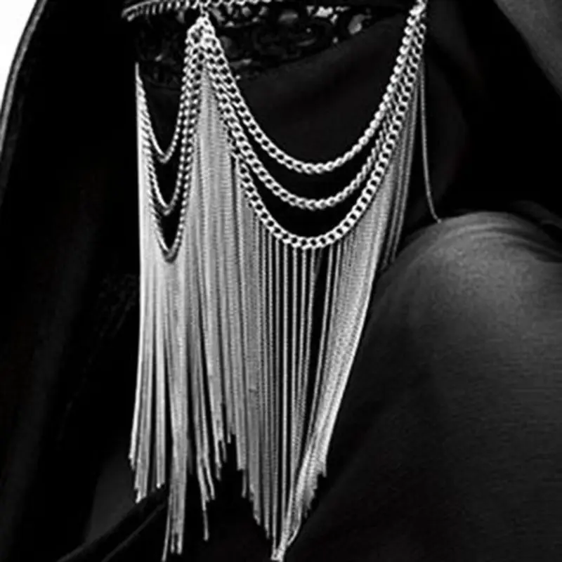 Вечерние головные уборы в стиле панк с цепочкой из сплава для ночных клубов