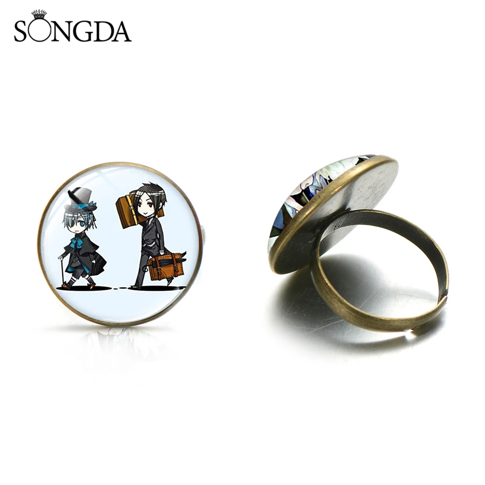 SONGDA Новые Аниме Черный Батлер искусство фото кольца для женщин мужчин модные