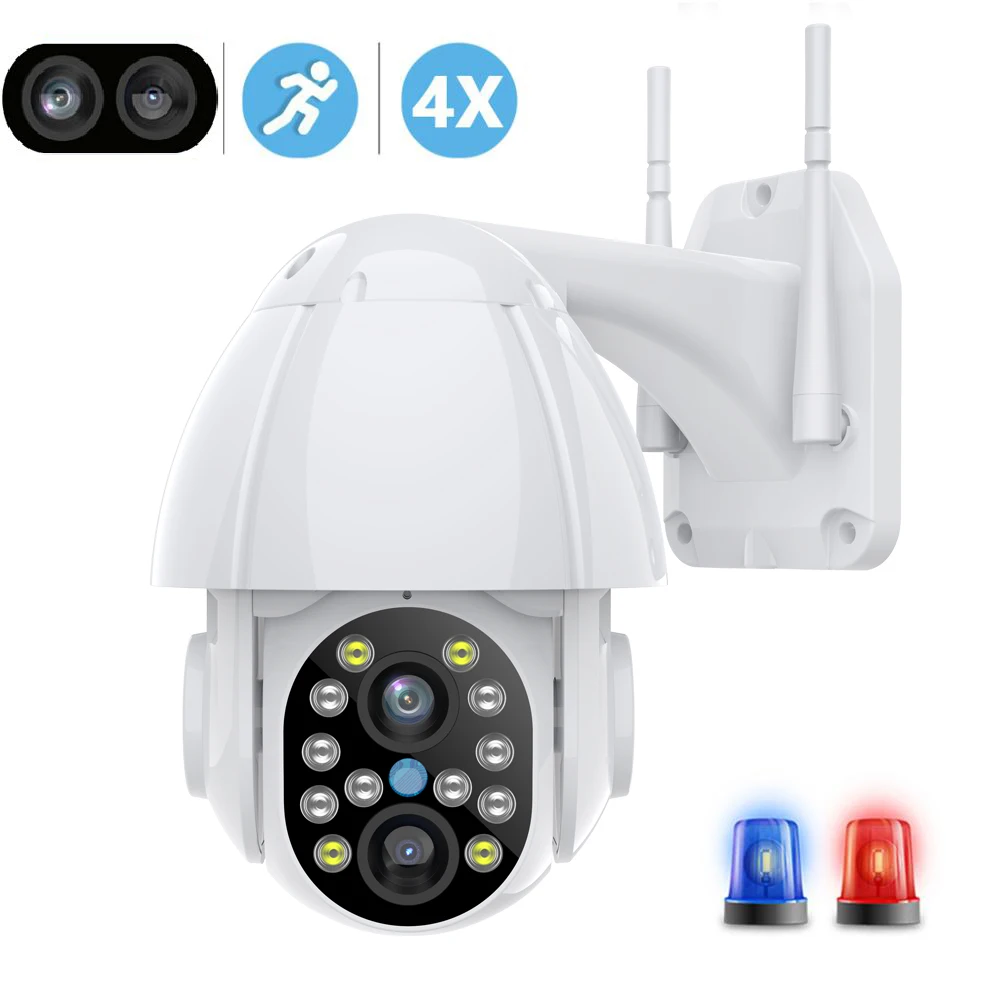 

New arrive Double lens dual light WIFI PTZ IP camera wireless Binocular Len color HD Night Vision Mobile Phone Remote CCTV CAM