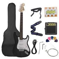21 frets 6 strings st electric guitar 39 inch black basswood body maple neck with speaker necessary guitar parts accessories