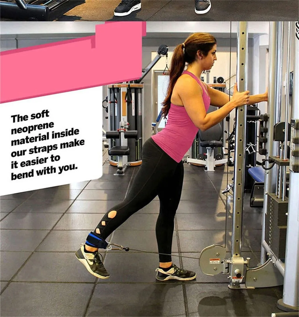 Усилитель для упражнений ремни на лодыжку Педальный Шнур Пряжка ногу Fitnes Gear Puley