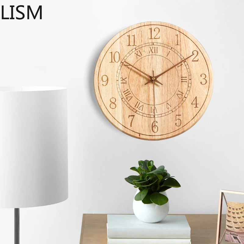 

Nordic Wood Wall Clock Simple Creative Fashion Living Room Decoration Bedroom Japanese Modern Clocks Wall Home Decor Rustic 2021