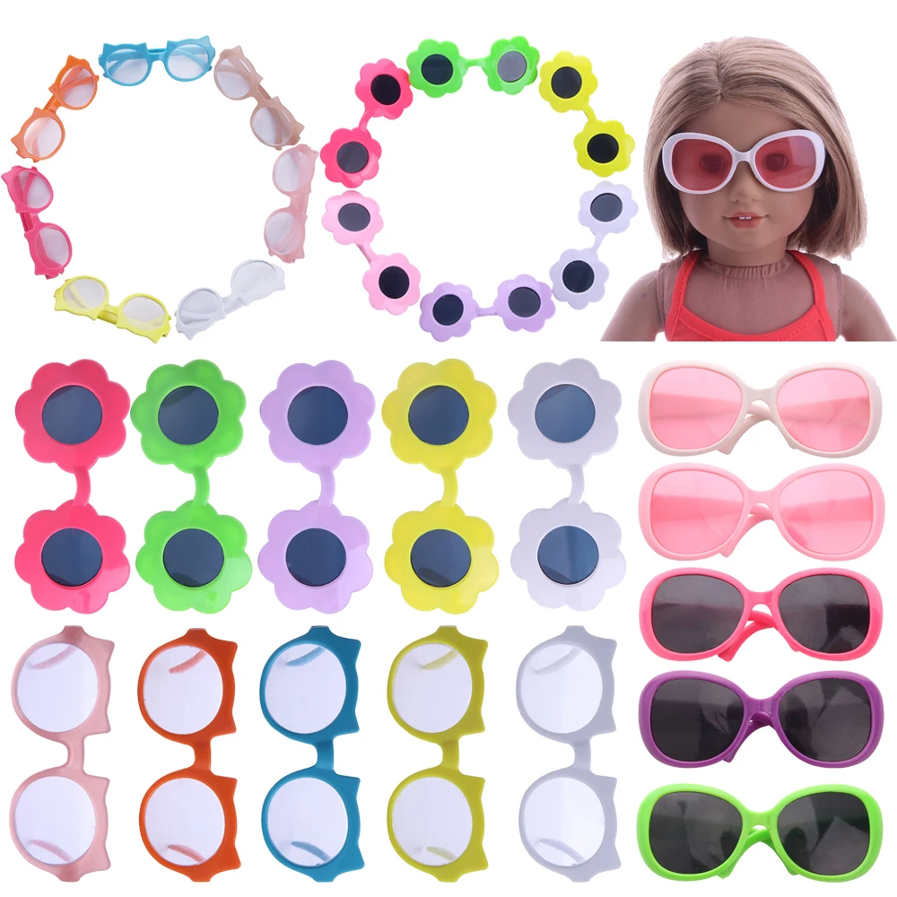 

Doll Sunglasses Glasses Cartoon Plastic Accessories For 18Inch American 43cm Reborn Baby Doll Clothes Generation Birthday Gift