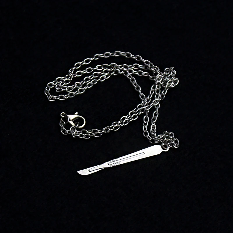 

Gold Colors Scalpel Pendant Necklace Link Chain Medical Jewelry as Gift for Nurse/Doctor/Intern Great Chemistry Jewelry
