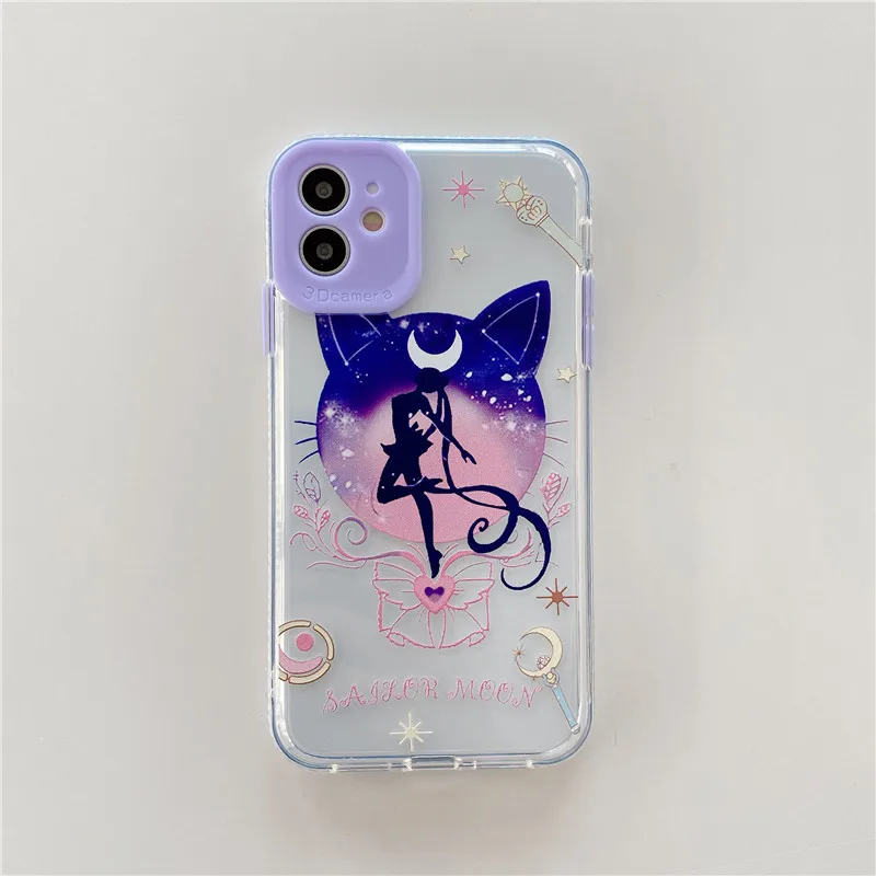 

Japanese cartoon Sailor Moon Figure cute Phone case For iPhone 11Pro Max case Silicone cover for iPhone XS XR X 7 8 Plus SE Case