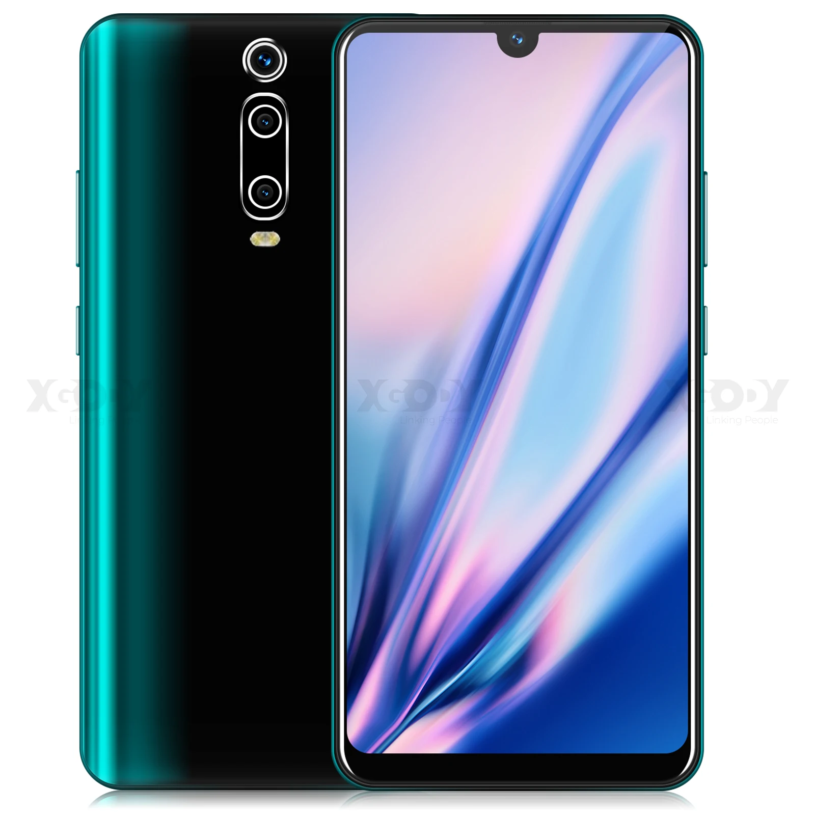 Gradient Green XGODY 3g мобильный телефон 9T 1GB 4GB 6,26 ''QHD экран MTK6580 четырехъядерный Android 9,0 капля полный экран 2800mAh смартфон - Цвет: Gradient Green