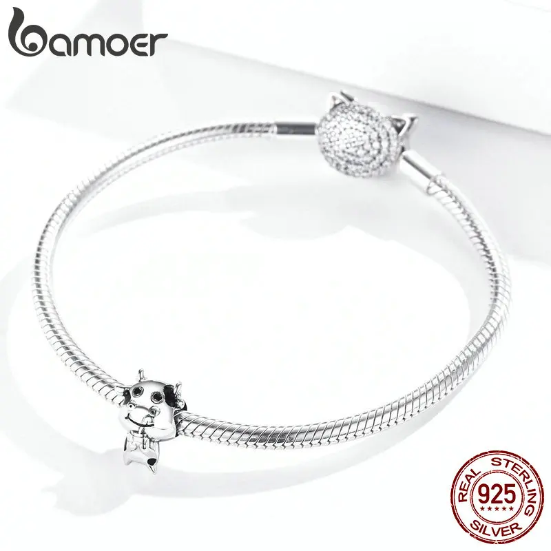 Bamoer маленькие металлические бусины из коровьей кожи для женщин ювелирное