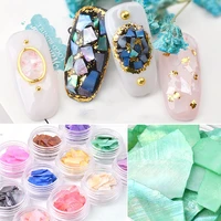 12boxes 3d abalone shell irregular nail art decorations uv gel flake slider nails shimmer pearl jewelry tips manicure polish